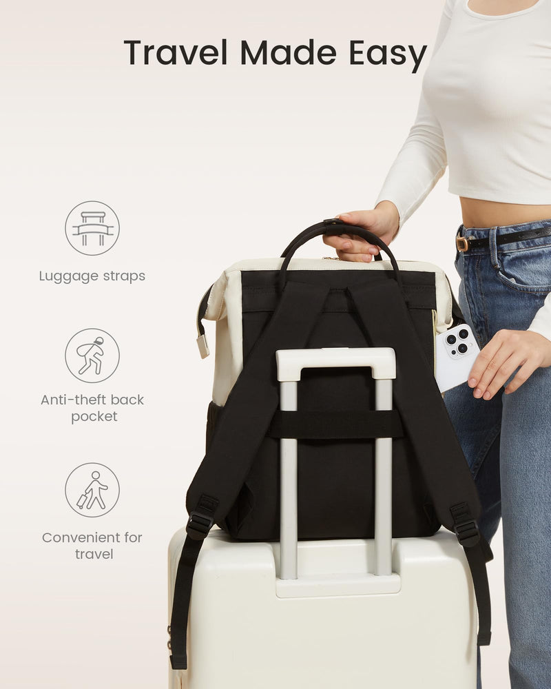 LOVEVOOK Laptop Backpack for Women, 15.6 Inch Work Business Backpacks Purse With Large Capacity, Waterproof Nurse Bag College Bookbag for School, Waterproof Casual Daypack for Travel