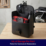 Nomad Motorcycle Saddlebags – Universal Throw Over Saddle Bag for Cruiser, Touring & Chopper Bikes – Heavy Duty, Waterproof, Secure Numeric Lock, Easy Mount, Rider Storage