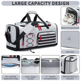 Bosstin Gym Bag for Men & Women, 45L Travel Duffle Sports Duffel Bag Gym Weekender Overnight Backpack with Shoe Compartment (Grey)