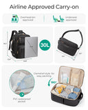 BAGSMART Womens Backpack Carry On Flight Approved, Travel Backpack for Women with Waist Bag,Traveling Lightweight Weekender Casual Daypack 17.3" Laptop Work Back pack Personal Item Bag,Champagne