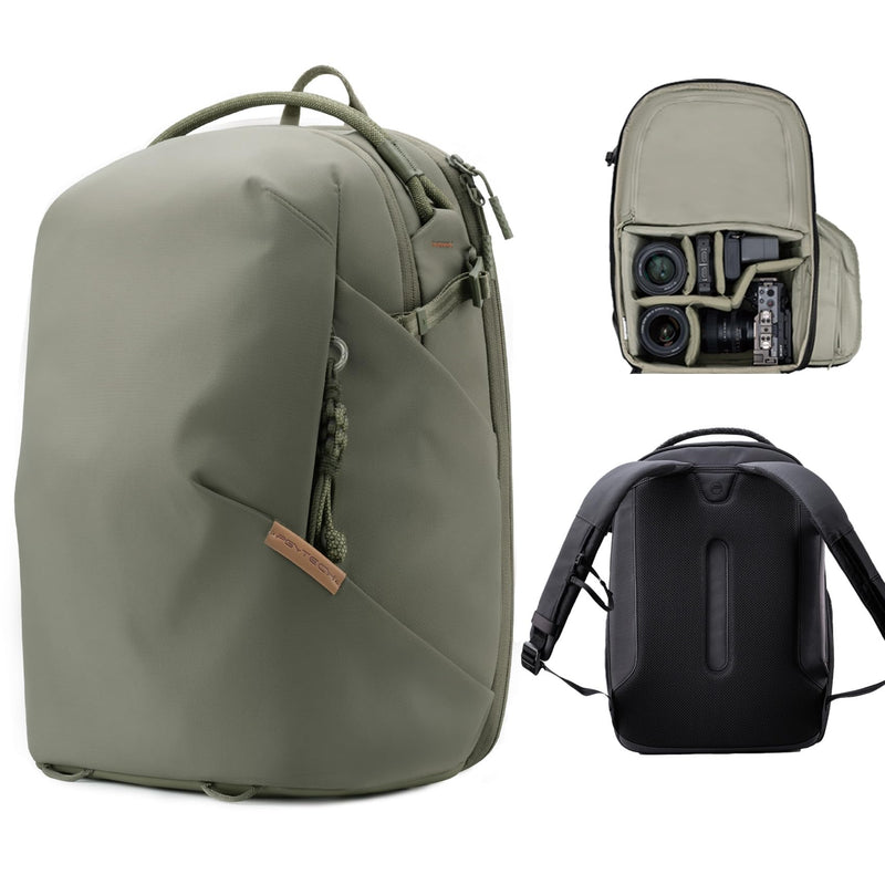 PGYTECH OneGo Lite 22L Camera Backpack Water-Resistant DSLR/Mirrorless Bag for Sony/Canon/Fujifilm, Drone Backpack, Tripod Mount Travel & Weekend Photography Pack for 16" Laptop (Forest)