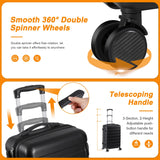 SUPER DEAL 21 Inch Carry On Luggage with Spinner Wheels, Expandable Hardside Suitcase Height Adjustable Durable Rolling Luggage with Porable Handle and Side Feet for Business Trips and Travel, Black