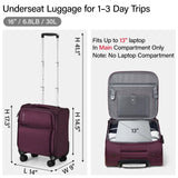Hanke 16 Inch Underseat Carry On Luggage with Spinner Wheels Airline Approved, Small Rolling Suitcase Softside Underseater Lightweight TSA Travel Roller Suitcase Carry-On Bag(Purple)