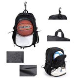 GlneYos basketball bag backpack with Separate Shoes Compartment & Ball Holder,Large Multi functiona Sports Bag Basketball Accessories fit soccer tennis gym Black