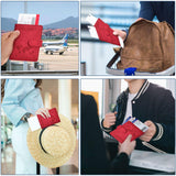 Passport Holder, Passport Cover with Credit Card Slot and Boarding Pass Slot Combo, Passport Wallet Case Book Travel Must Have, RFID Blocking Leather Travel Accessories, Red