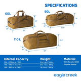 Eagle Creek No Matter What Duffel Bag - Eco Friendly Duffel for Sustainable Travel - Adjustable Shoulder Strap - Multiple Carry Options - Easy to Store - Safari Brown - 90L