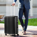 COOLIFE Luggage Expandable Suitcase PC+ABS 3 Piece Set with TSA Lock Spinner Carry on 20in24in28in (Sliver, 3 piece set)
