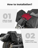 KEMIMOTO Motorcycle Saddlebags, 40L(20Lx2) Large Capacity Detachable Side Saddle Bags Motorcycle Panniers Bags with Protective Cover Universal Luggage Bag, Black