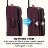 U.S. Traveler Anzio Softside Expandable Luggage with Spinner Wheels, Burgundy, 26-Inch Medium
