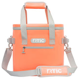 RTIC Ultra-Tough Soft Cooler 20 Can, Insulated Bag Portable Ice Chest Box for Lunch, Beach, Drink, Beverage, Travel, Camping, Picnic, Car, Trips, Floating Cooler Leak-Proof with Zipper, Coral