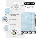 Joyway Luggage Set 4 Piece Suitcase Sets with Spinner Wheel,Hardside Expandable Travel Laggage with TSA Lock(18/20/24/28 Lightblue)