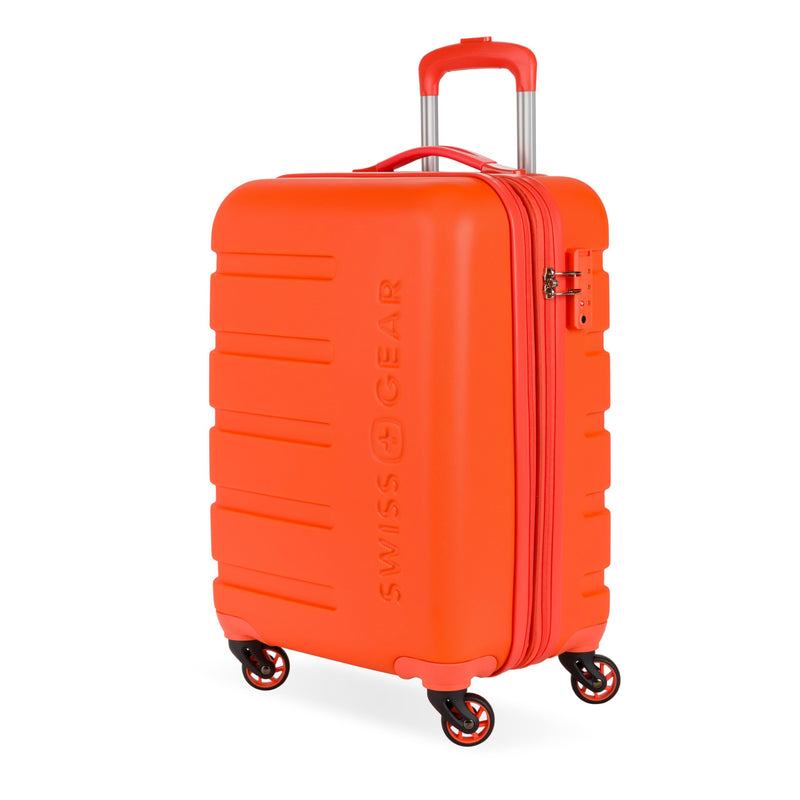 SwissGear 7366 Signature Hardside Expandable Luggage with Spinner Wheels, TSA Lock, Cup-Holder, Orange, Carry-On 19-Inch