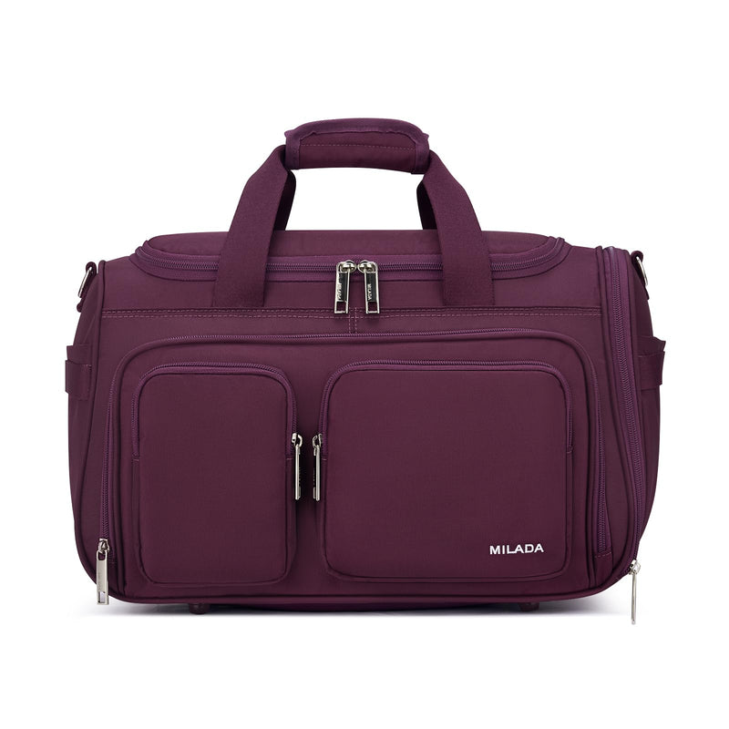MILADA Underseat Carry On Luggage Bags for Travel Lightweight Foldable Carry On Bags for Airplanes Small Duffle Bag for Men Women TSA Approved Underseat Bag Travel Tote Bags, Purple
