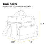 Carhartt Insulated Two Compartment Cooler, Durable Water Repellent Material W/Front Zippered Pocket for Camping, Beach & Travel, 18 Can, Black