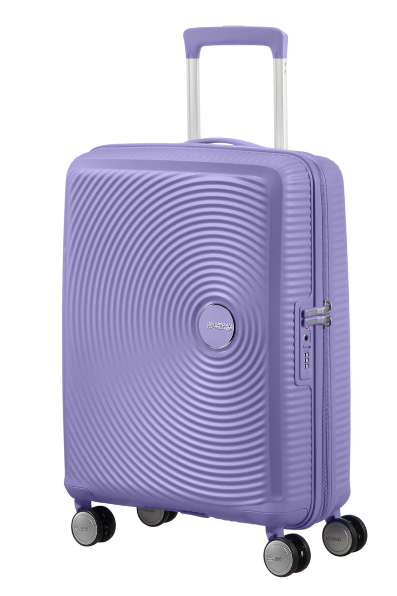 American Tourister Soundbox Spinner S Expandable Hand Luggage, Purple (Lavender), 55 x 40 x 20 cm, Soundbox
