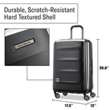 Samsonite Octiv Lightweight Hardshell 24-Inch Medium Checked Luggage -Durable Impact Resistant, 360° Aero Trac Spinner Wheels, Adjustable Telescopic Handle, Expandable, TSA Approved Lock - Black