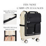 BAREFOOT CARIBOU Over Luggage Organizer for Carry On Bag or Suitcase with Storage Pockets, 16” Laptop Sleeve with Handle, Travel Accessories Bag Slide On Luggage Harness with Adjustable Straps (Black)