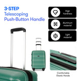 GinzaTravel 4 Piece Hardshell Expandable Luggage Sets with Spinner Wheels TSA Lock,Large Suitcases with Wheels, 20inch 25inch 29inch, Green