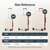 Vipbox Luggage Sets 2 Piece 20/24 Inch (3-YEARS VIP SERVICE) Hardside Ultra Durable Expandable Lightweight Polycarbonate Carry On Travel Suitcase with Spinner Wheels TSA Lock, Elegant White