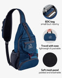 WATERFLY Packable Small Crossbody Sling Backpack Shoulder Chest Bag Daypack for Hiking Traveling