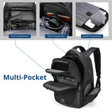 Swissdigital Design Men's Laptop Backpack for College and Business Travel with Integrated USB Charging Port and RFID Protection Fits Laptops up to 15.6 Inch, Black | SD1695-01