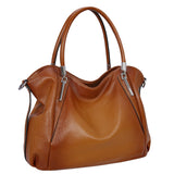 HESHE Genuine Soft Leather Purses for Women Shoulder Handbags Hobo Tote Bags Satchel Purses Crossbody Bags Pocket Travel Bags (Sorrel)