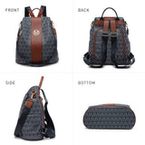 MKP COLLECTION Women Fashion Backpack Purse Multi Pockets Anti-Theft Rucksack Travel Shoulder Bag Handbag Set 2pcs
