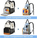 MATEIN Insulated Lunch Backpack for Women, 15.6 Inch Work Laptop Backpack with Lunch Compartment, Water-Resistant College Computer Backpacks Meal Prep Lunch Bag Gifts for Nurse Teacher Office Picnic
