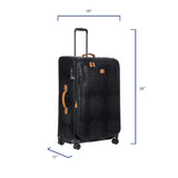 Bric's My Safari Spinner Suitcase, Lightweight Expandable Leather Shell Luggage with Smooth 360° Wheels and TSA Lock - 28 Inch, Black