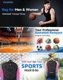FEILOONG Basketball Backpack Bag with Ball Holder Shoes Compartment, Large Basketball Accessories Sports Gym Bag Fits Football Volleyball