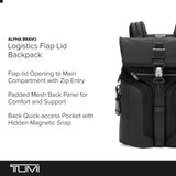 TUMI - Alpha Bravo Logistics Backpack - Front-Flap Design - Everyday Travel and Commute Bag - Fits Up to 15" Laptop - 17.0" X 13.0" X 6.75" - Black