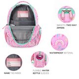 mibasies Girls Backpack 5-8: Lightweight Kids Backpacks for Girls - Girl Bookbag for Elementary School - Rainbow Pink