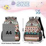 Aztec Backpack for School, Ethnic Western Style Running Horse Laptop Backpack Water Resistant Bookbag for Casual Travel Hiking Camping Outdoor Daypack Shoulder Bag for Teenager Boys Girls Kids