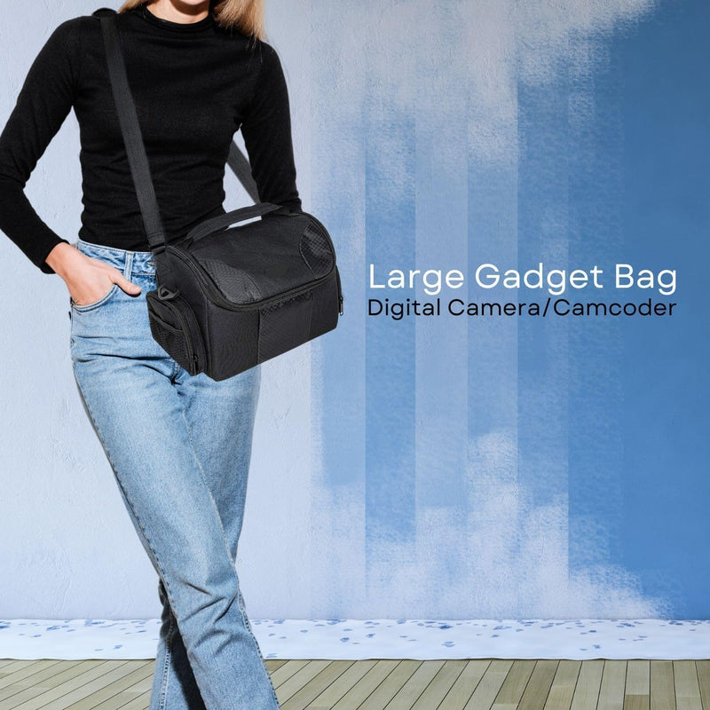 Large Padded Camera Bag with Shoulder Strap – DSLR & Mirrorless Camera Carrying Bag, Lightweight Protective Crossbody Camera Bag