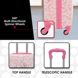 FUL Disney Minnie Mouse 21 Inch Kids Carry On Luggage, Hardshell Rolling Suitcase with Spinner Wheels, Pink - Floral