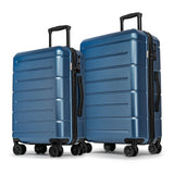 KYME Luggage Sets 2 Piece Suitcase Set Hardshell 20 inch/24 inch Luggage with Spinner Wheels Hardside PC+ABS Checked Large Suitcase with TSA Lock for Men Women Blue