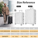 Krute No Zipper Luggage Set 2 Pieces Aluminum Frame Suitcase Sets Polycarbonate Hard Shell Luggage TSA Lock Checked Suitcase with Spinner Wheels
