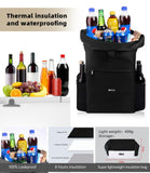 DEWUR Cooler Backpack 35 Cans Large Capacity Insulated Light Cooler Backpack,Waterproof and Leak-Proof,Portable with Bottle Opener,Perfect for Picnics,Camping,Beach,Hiking,Shopping20L（Black 35Cans）
