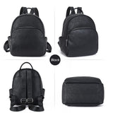 Telena Small Backpack Purse for Women Cute Mini Leather Travel Shoulder Bags Black