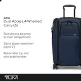 TUMI - Alpha Dual Access 4-Wheeled Carry-On - Expandable, Durable and Lightweight Luggage - Navy