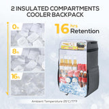 TOURIT Insulated Backpack Cooler with 2 Compartments, 30 Can Capacity, Leakproof Waterproof Thermal Bag for Beach Camping Travel
