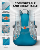 WATERFLY Small Lightweight Packable Backpack: 15L Mini Ultra Light Foldable Travel Daypack with Breathable Shoulder Strap Outdoor Hiking Camping Day Pack for Women Men Blue