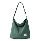 KALIDI Corduroy Tote Bag for Women Large Shoulder Crossbody Bag with Zipper Casual Womens Tote Handbag Hobo Fashion Handbag Purse for Work College Shopping, Lake Blue