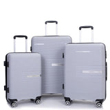 Tripcomp Luggage 3 Piece Sets Suitcase Set with Double Spinner Wheels, Lightweight Carry On Hardside Travel Luggage with TSA Lock, (20/24/28) (Silver)