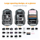 K&F CONCEPT Camera Backpack,Camera Bags for Photographers 30L Large Capacity with Raincover and 16 Inch Laptop Compartment Compatible for Canon/Nikon/Sony/DJI Mavic Drone Travel