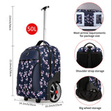 GOTECH Rolling Backpack,Waterproof Backpack with Wheels for Business and Travel Commuter, Carry on Backpack with Laptop Compartment, Fit 17 Inch Laptop, Wheeled Backpack for Adults