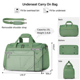 Hanke Underseat Carry On luggage Bags for Travel, Foldable Travel Bags for Women, Soft Lightweight Personal Item Travel Bag Small Carry On Bags for Airplanes, Travel Tote Bags for Women Men. Green