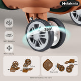 Melalenia Luggage Sets 7 Piece Hard Shell Carry on Suitcase with Spinner Wheels and TSA Lock, Lightweight Travel Duffel Bag for Women, Men, Green Brown