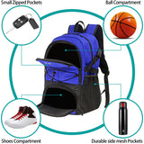WOLT | Basketball Backpack Large Sports Bag with Separate Ball Holder & Shoes Compartment, Best for Basketball, Soccer, Volleyball, Swim, Gym, Travel(Blue)