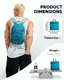 WATERFLY Small Lightweight Packable Backpack: 15L Mini Ultra Light Foldable Travel Daypack with Breathable Shoulder Strap Outdoor Hiking Camping Day Pack for Women Men Blue